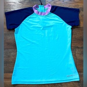 Eddie Bauer Girls Rash guard Swim Top Kids Large 14/16